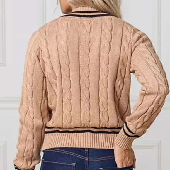 Hope & Henry 100 Percent Cotton Long Sleeve V Neck Sweater Size M - Picture 2 of 10